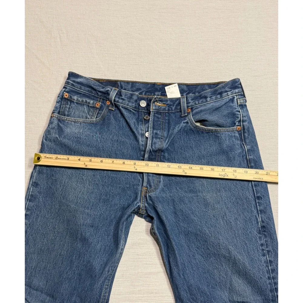 Levis 501 XX Mens Straight Leg Blue Denim Button Fly Jeans W35 L31 Medium Wash